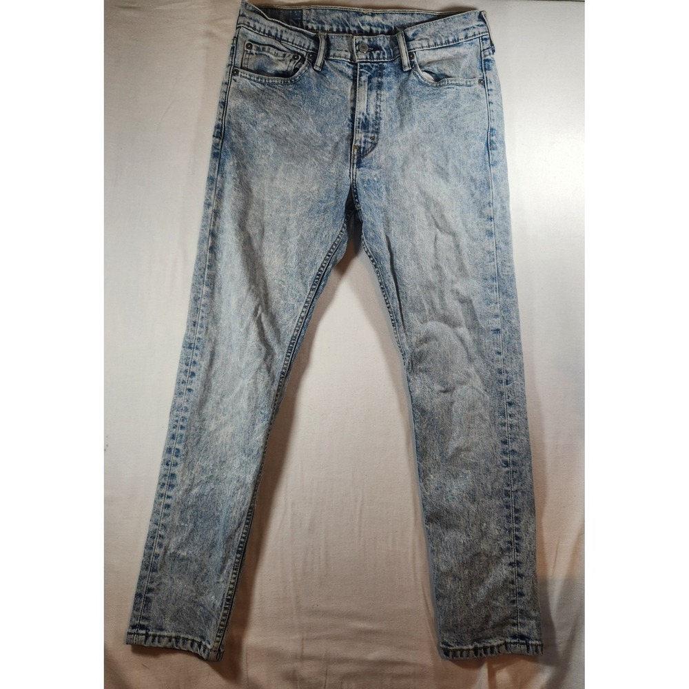 Levis 511‎ Slim Fit Jeans Mens Light Blue Acid Wash Denim Pants Retro Style